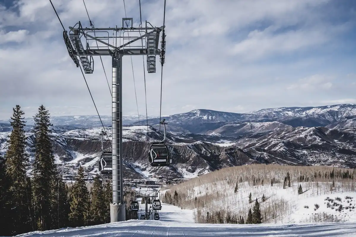 Ski lift above Aspen Snowmass, Colorado